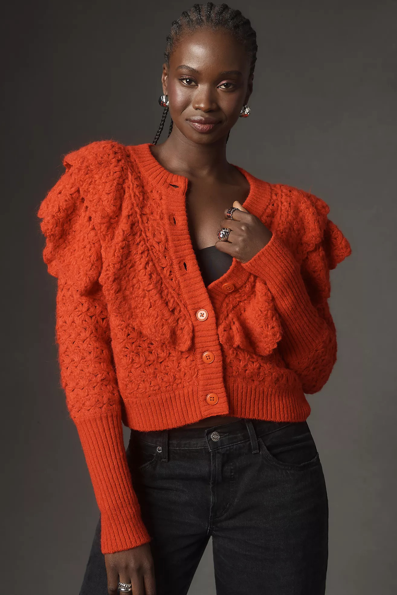 Farm Rio Textured Knit Cardigan Sweater | Anthropologie (US)