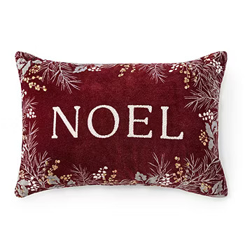 North Pole Trading Co. Noel Lumbar Pillow, Color: Burgundy Noel - JCPenney | JCPenney