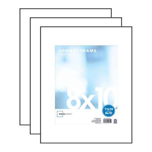 Mainstays 11x14 matted to 8x10 Format Picture Frame, Black, Set of 3 | Walmart (US)