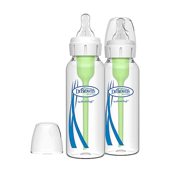 Dr. Brown’s Natural Flow® Anti-Colic Options+™ Narrow Glass Baby Bottles 8 oz/250 mL, with L... | Amazon (US)