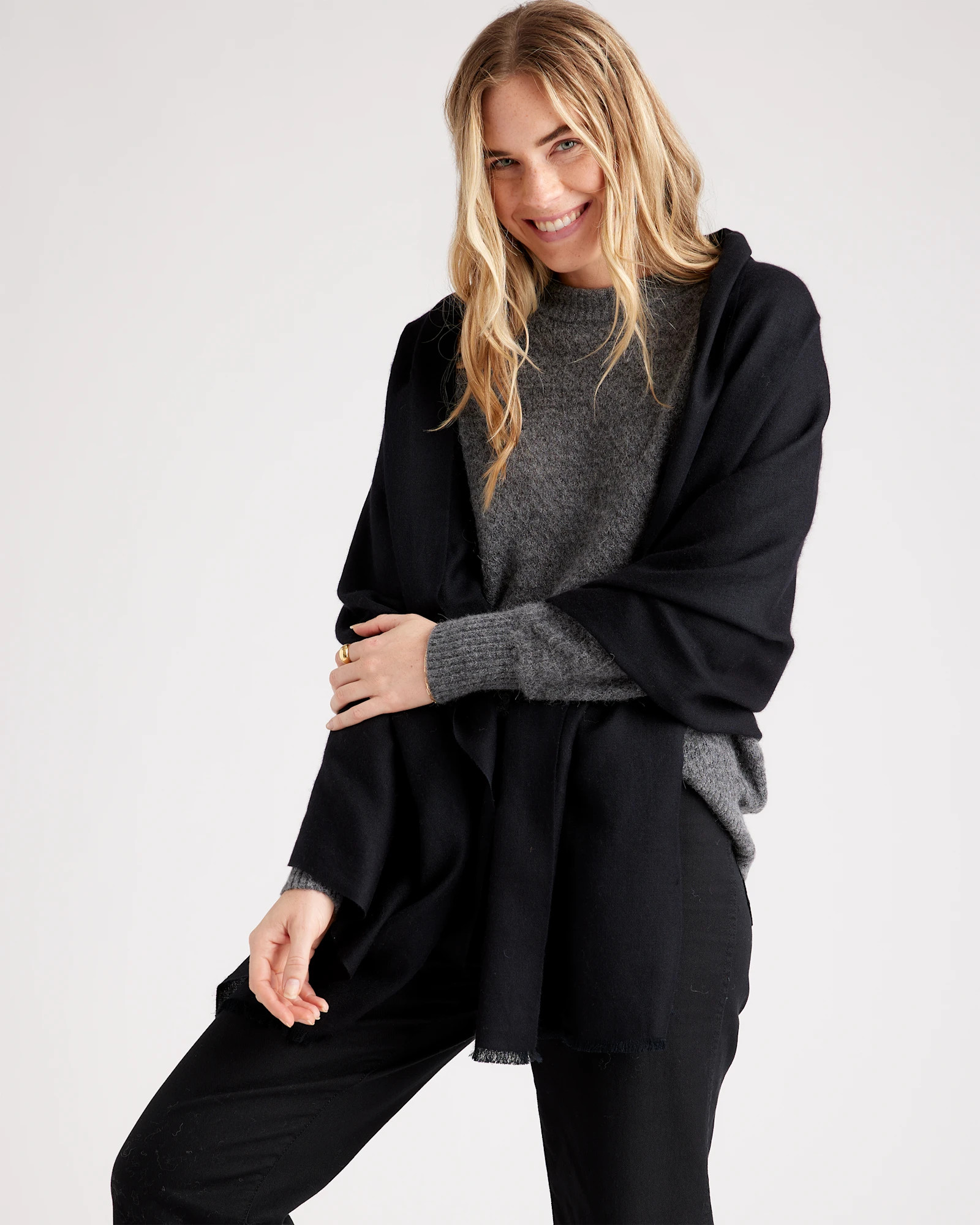 Featherweight Cashmere Silk Frayed Edge Scarf | Quince