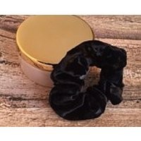 Black Velour Scrunchie  Dark Coal Elegant Elastic Hair Bun Ties  Plush Scrunchies Hair Ponytail  Winter Party Favor  Retail Gift, RTS | Etsy (US)