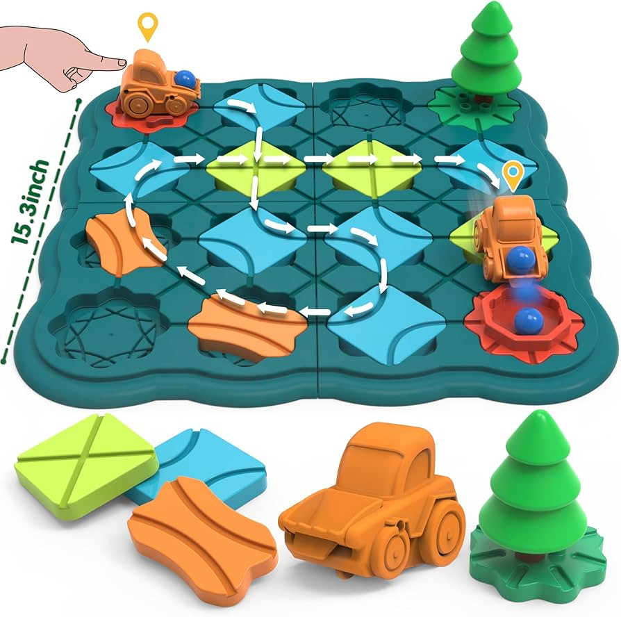 Kids Toys STEM Board Games - Logic Road Builder Brain Teasers Puzzles for 4 5 6 7 Year Old Boys G... | Amazon (US)