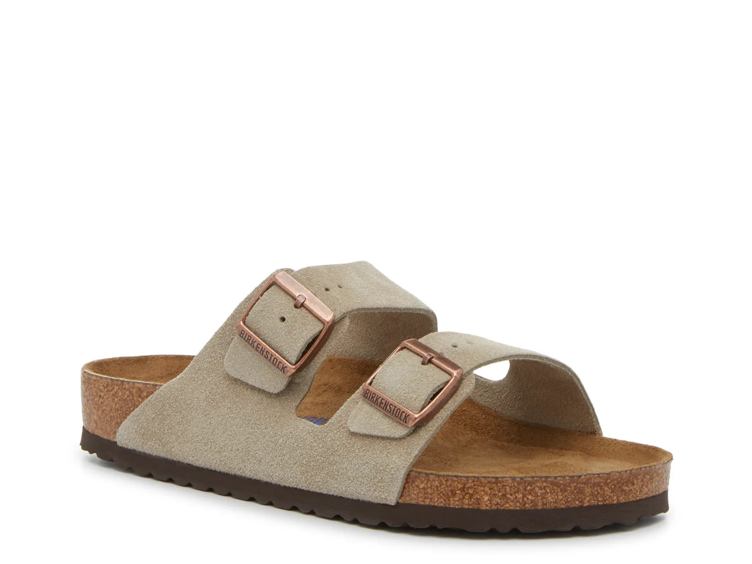 Birkenstock Arizona Desert Buck Slide Sandal | Men's | Beige | Size EU 41 / US Mens 8-8.5 / Womens 10-10.5 | Sandals | Footbed | DSW