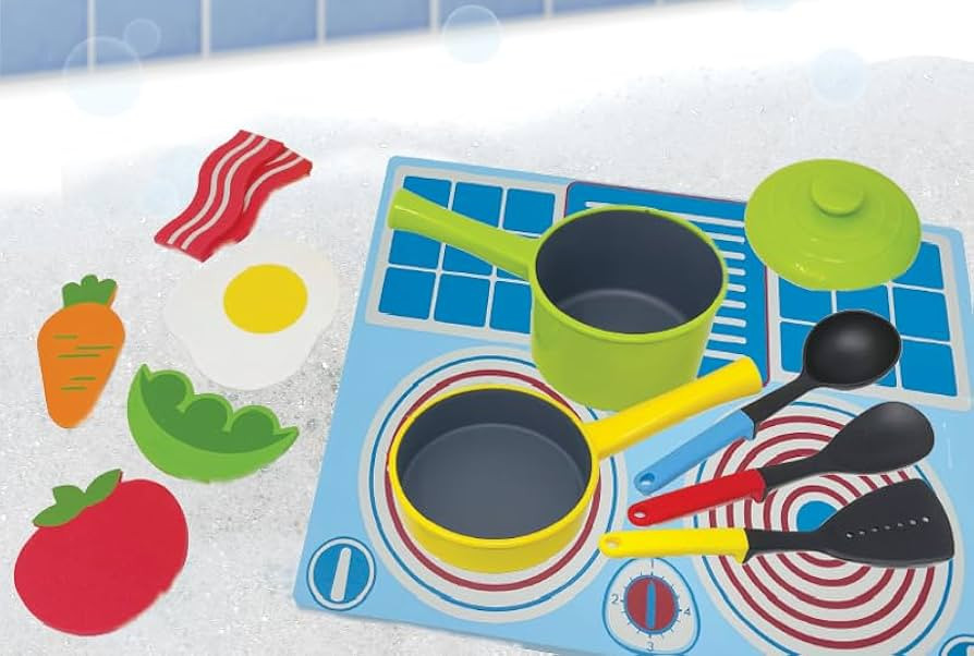 Floating Cookset - Plastic, Red, Blue, Yellow, 8.5 x 11 x 4 inches, Kid | Amazon (US)