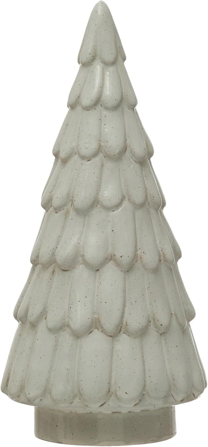 Creative Co-Op 4-1/4" Round x 9" H Stoneware Tree, Reactive Glaze, Grey (Each One Will Vary) | Amazon (US)
