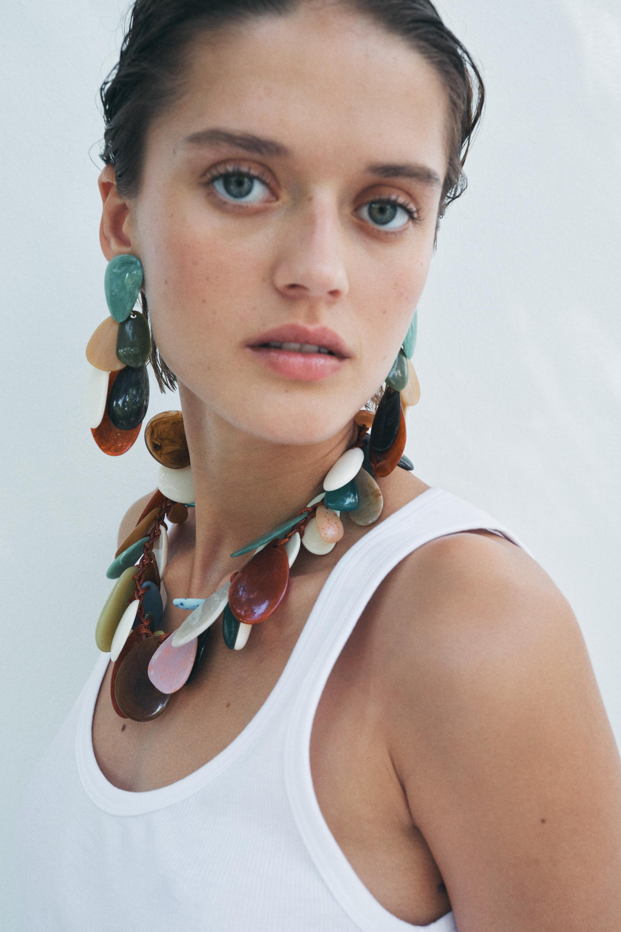 RESIN PIECE CORD NECKLACE | Zara US