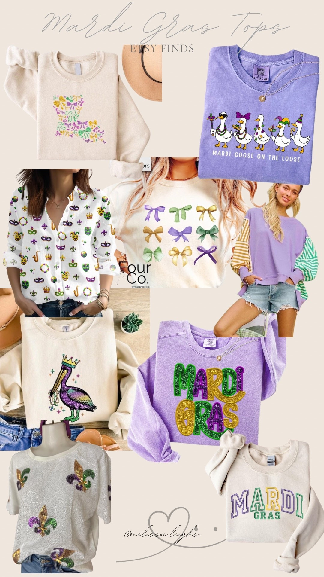 Mardi Gras shirts & sweatshirts from Etsy 

Midsize, midsize outfit, size 10, ootd, Outfit inspo, Mardi Gras parade, holiday outfit, small business finds, boutique finds, Louisiana state sweatshirt 

#LTKMidsize #LTKSeasonal #LTKFindsUnder100