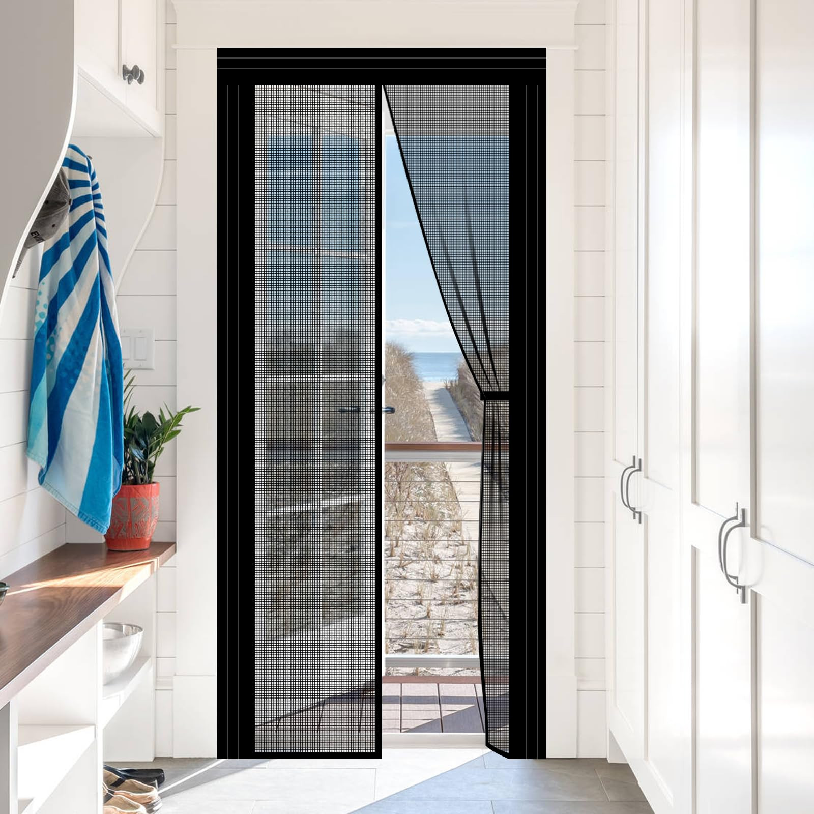 DIY Adjustable Magnetic Screen Door Fit Doors Size Width 34" - 39" Height 81" - 84"- Reinforced S... | Amazon (US)