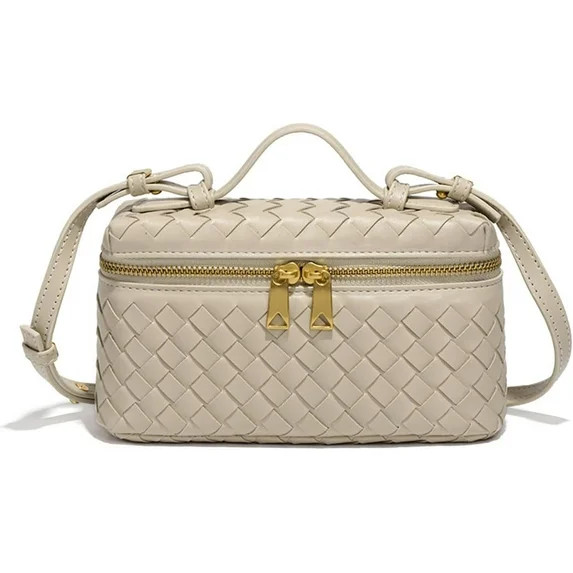 2025 Woven Leather Tote Handbags, Top Handle Purses Shoulder Bag for Women (Off-white) | Walmart (US)