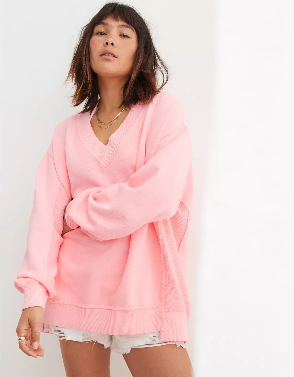 Aerie Vacay Every Day V Neck Sweatshirt | Aerie