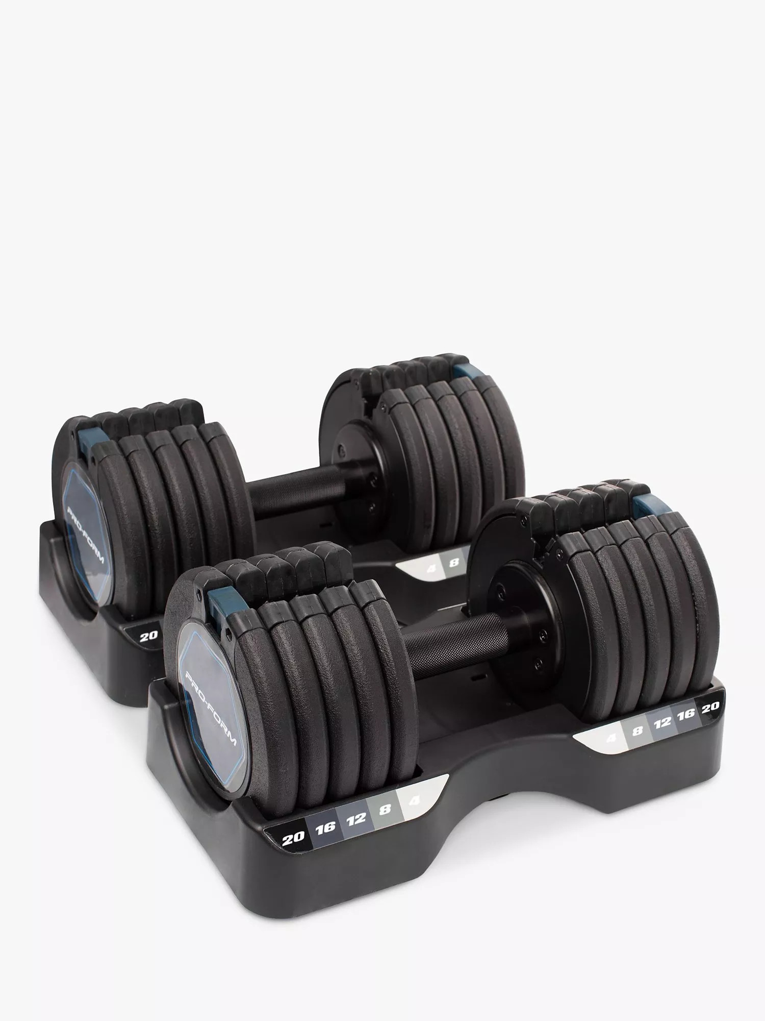 ProForm 20kg Select-A-Weight Adjustable Dumbbell Pair | John Lewis (UK)