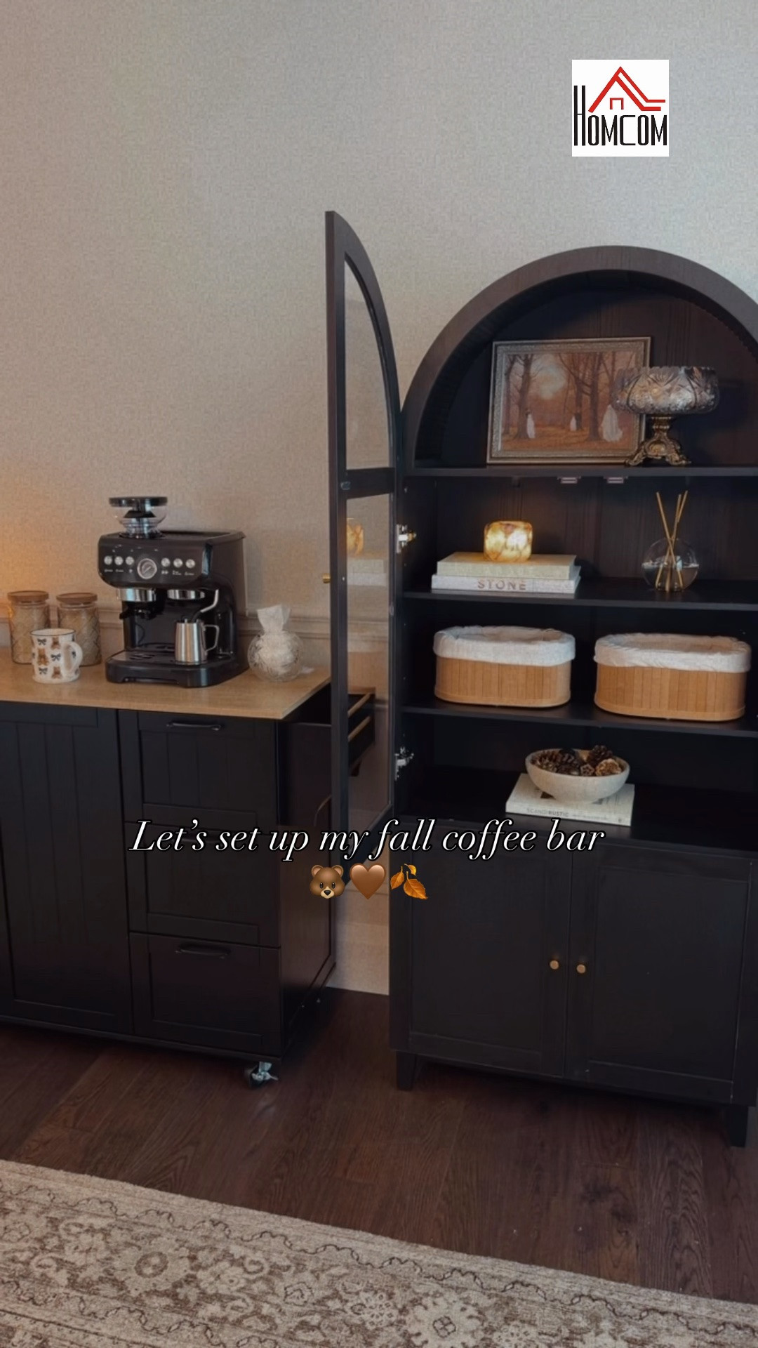 Fall coffee bar
Home decor
Neutral decor
HOMCOM