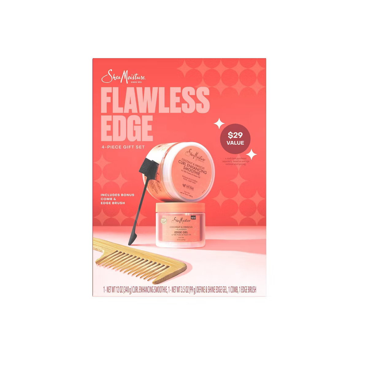 SheaMoisture Flawless Edge 4-Piece Gift Set Coconut & Hibiscus for Thick & Curly Hair - 15.5oz | Target