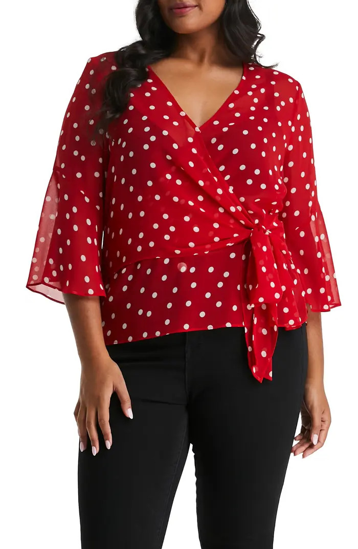 Forest Polka Dot Chiffon Blouse | Nordstrom