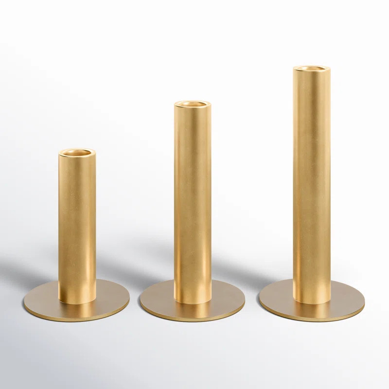 Kage 3 Piece Stainless Steel Tabletop Candlestick Set | AllModern