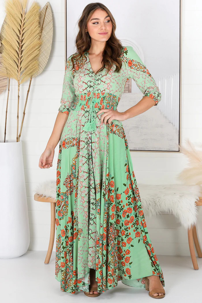 Indiana - Amalfi Maxi Dress | Salty Crush