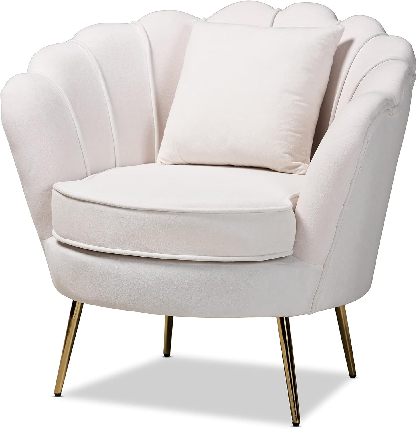 Baxton Studio Garson Chair, One Size, Beige/Gold | Amazon (US)