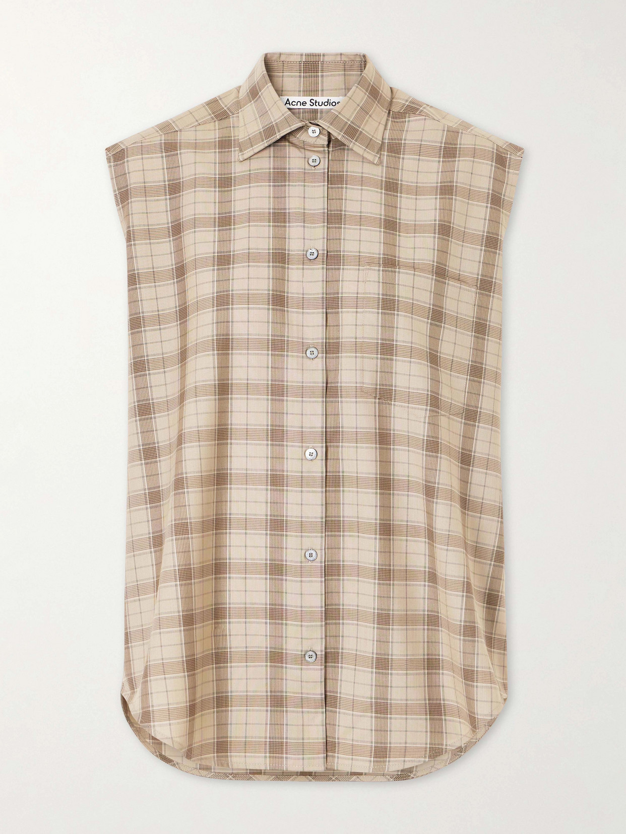 Acne Studios - Sinora Sleeveless Checked Wool Shirt - Multi | NET-A-PORTER (US)