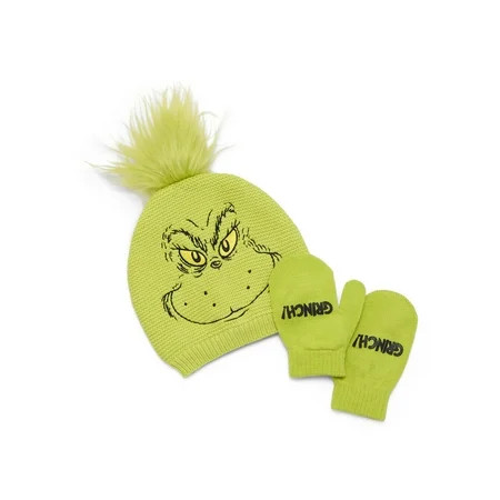 Dr. Suess The Grinch Toddler Boys or Girls Beanie Hat and Gloves Set, 2-Piece, One Size | Walmart (US)