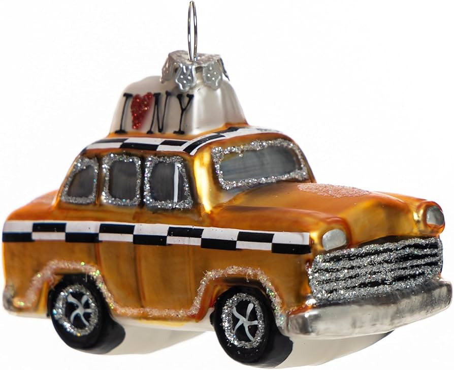 Blown Glass New York City Taxi Ornament for Christmas Tree, Glass NYC NY Taxi Cab Christmas Ornam... | Amazon (US)