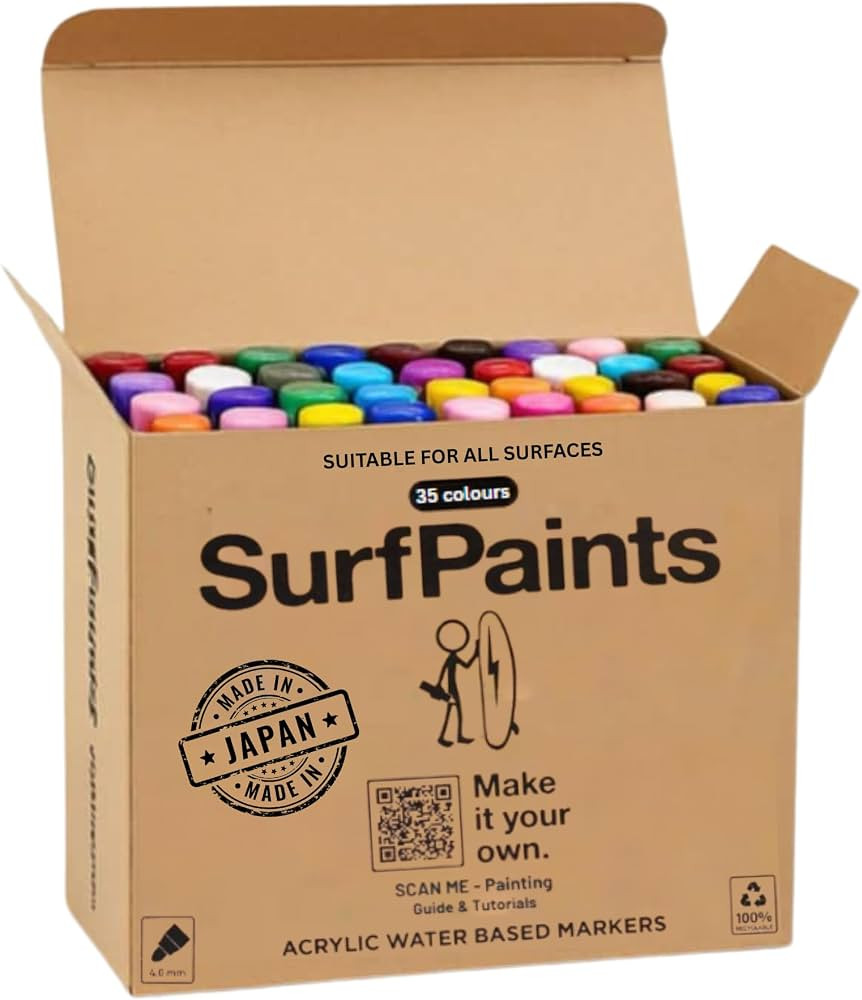 Surfpaints Professional Acrylic Paint Pens - 35 Premium Colors with 4mm Bullet Tips - Artist Grad... | Amazon (US)