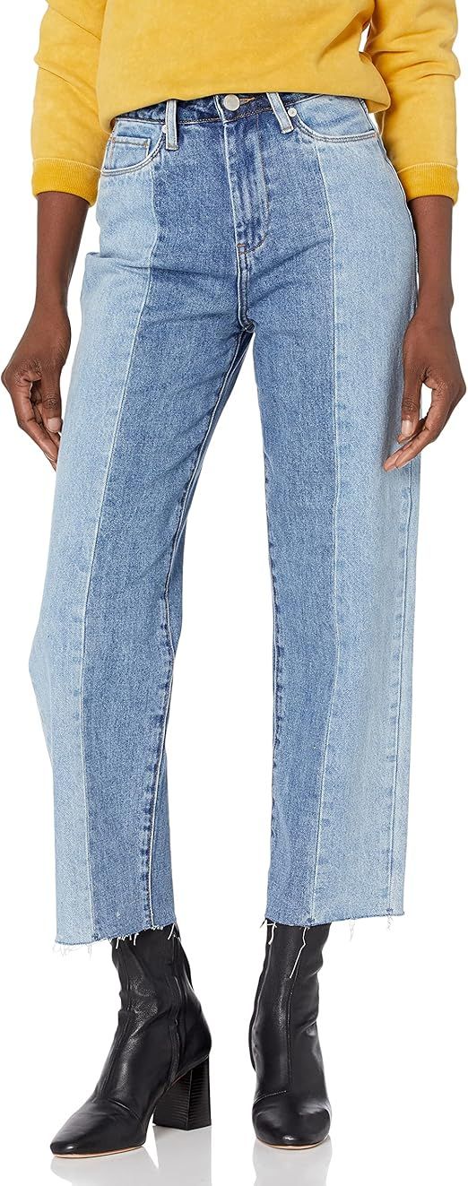 [BLANKNYC] Womens Denim Patchwork Straight Leg Five Pocket Jeans, Stylish Pants & Designer Clothi... | Amazon (US)