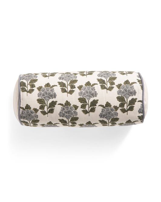 18in Vintage Hydrangea Bolster Pillow | TJ Maxx