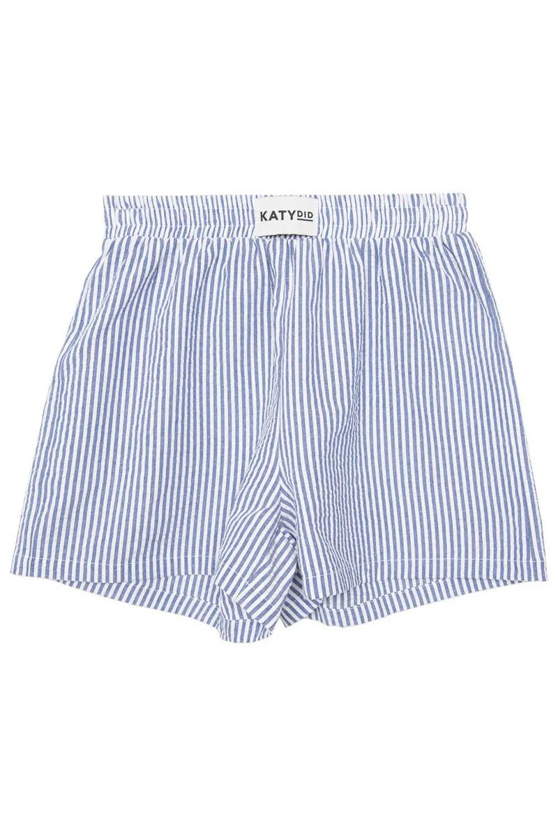 Navy Blue Striped Boxers Navy Striped / M | Katydid.com