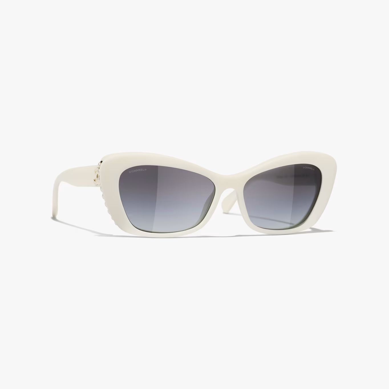 Sunglasses: Cat Eye Sunglasses, acetate & glass pearls — Fashion | CHANEL | Chanel, Inc. (US)