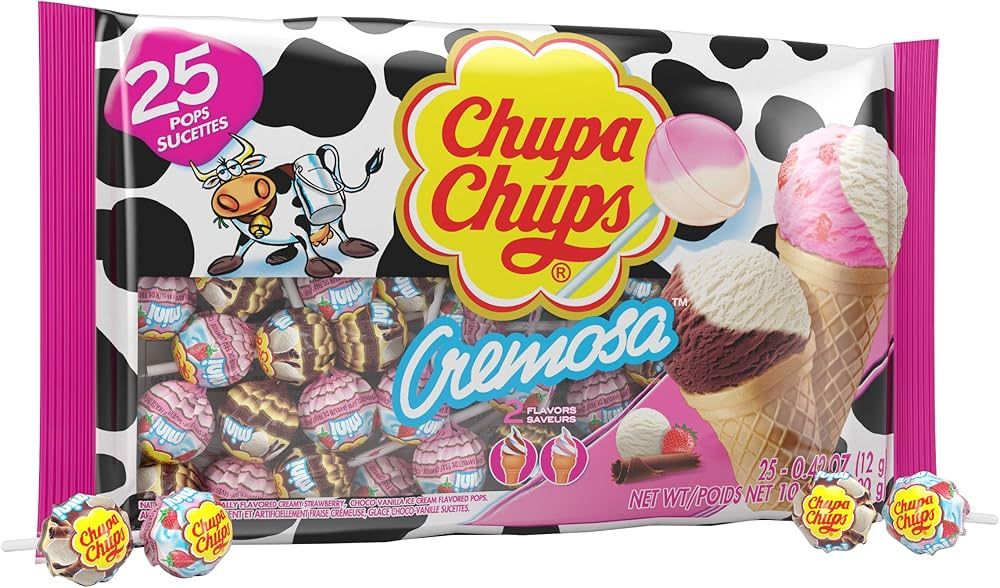 Chupa Chups - Cremosa Ice Cream Lollipops - Pack of 25 - Creamy and Dreamy Flavours | Amazon (CA)