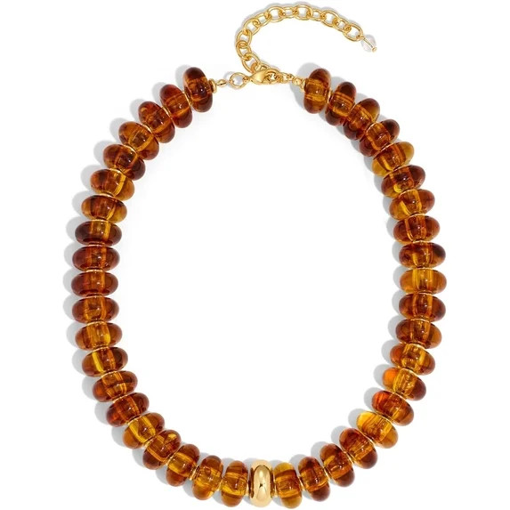 HolidayQbee Beaded Necklace for Women Chunky Beaded Turquoise Necklace Boho Oval Big Bead Stateme... | Walmart (US)
