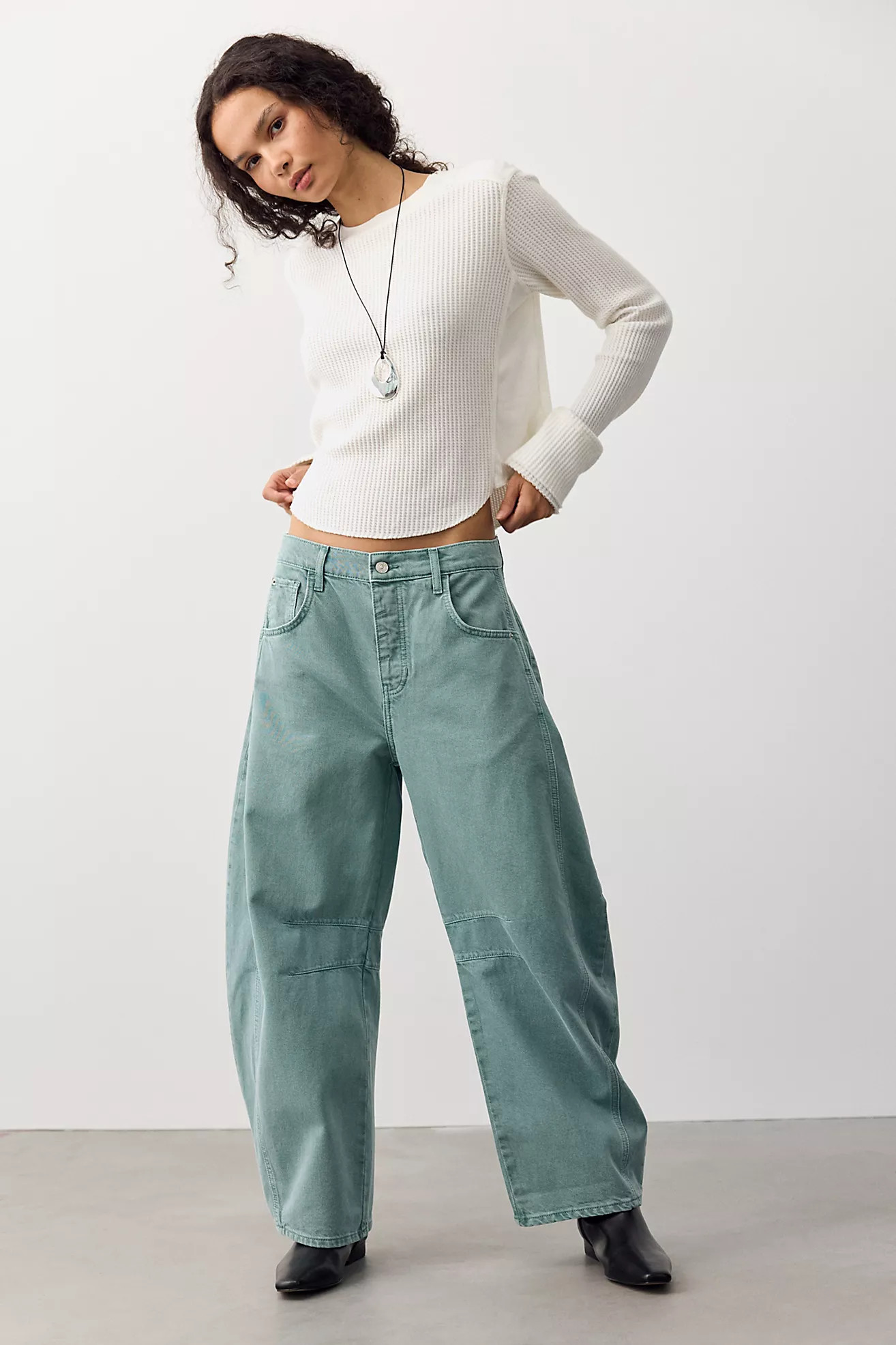 We The Free Good Luck Mid-Rise Barrel Jeans | Free People (Global - UK&FR Excluded)