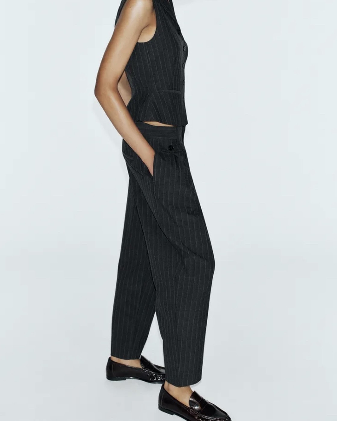 @Zara pinstripe matching set with a tailored vest and relaxed trousers. Such a good fall workwear look and an easy way to wear the menswear-inspired trend without feeling too corporate.

#LTKootd #LTKWorkwear #LTKOver40