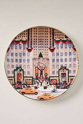 Holiday in the City Stoneware Dessert Plate | Anthropologie (US)