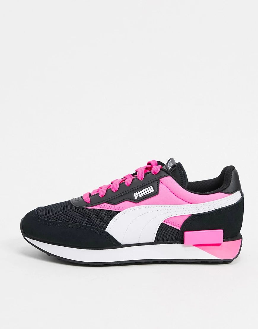 Puma Future Rider sneakers in black and pink | ASOS (Global)