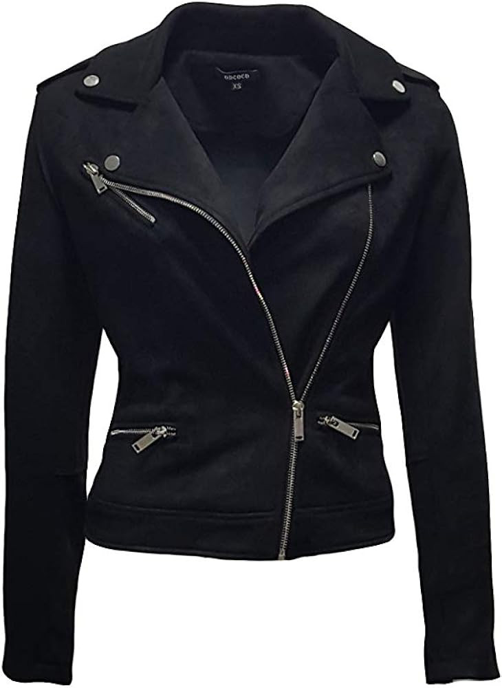 ODCOCD Faux Suede Jacket for Women Long Sleeve Zipper Up Casual Outwear | Amazon (US)