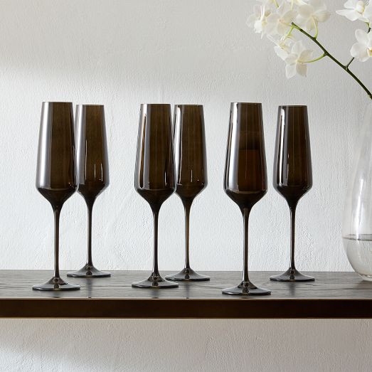Estelle Colored Glass Champagne Flute (Set of 6) | West Elm (US)