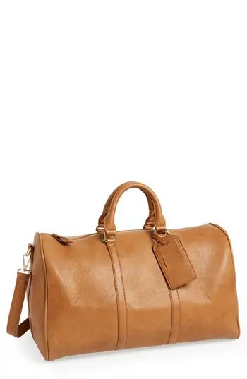 Sole Society 'Cassidy' Faux Leather Duffel Bag - Brown | Nordstrom