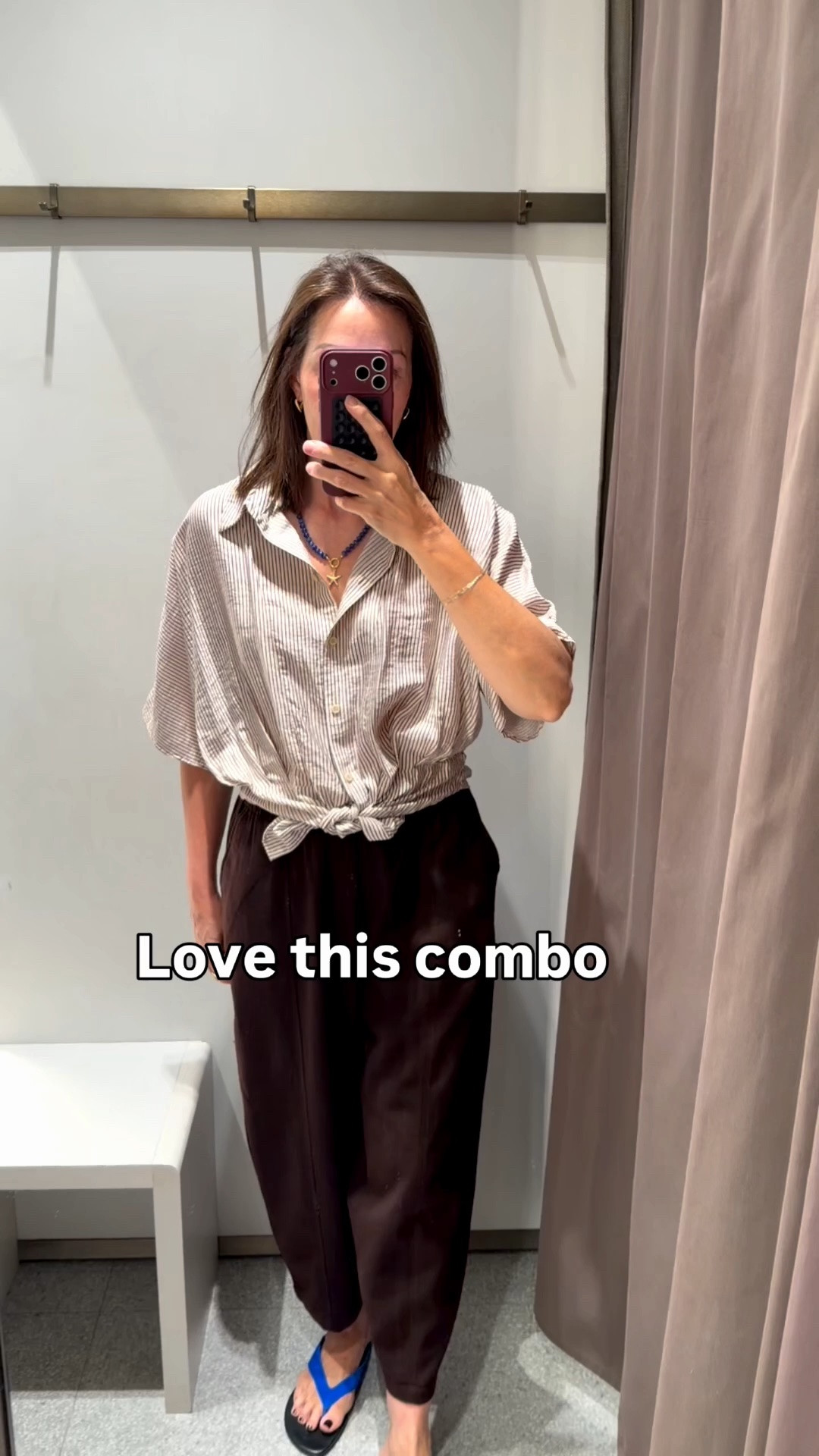 A simple summer combo with so much versatility. The simple tied shirt will work great on holiday and is such a lovely change from trying to tuck in a shirt. You can choose how loose or cropped you wear it and it has a lovely flowing material.
These bow trousers are fabulous shape, they are cooling light - with a simple sleeveless top or a crisp white shirt? They are going to work very hard for you this summer. 
I’m in a small shirt and medium trousers x

#LTKsummer #LTKstyletip #LTKover50style
