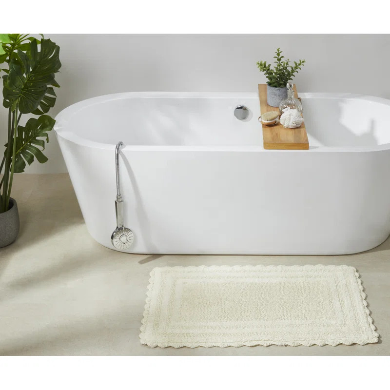 Rasika 100% Cotton Bathroom Rugs ,Machine Washable Reversible BathMat | Wayfair North America