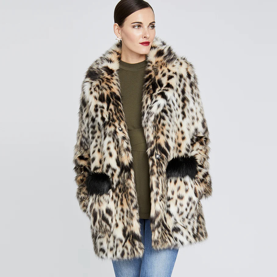 Leopard Faux Fur Topper | Rachel Roy