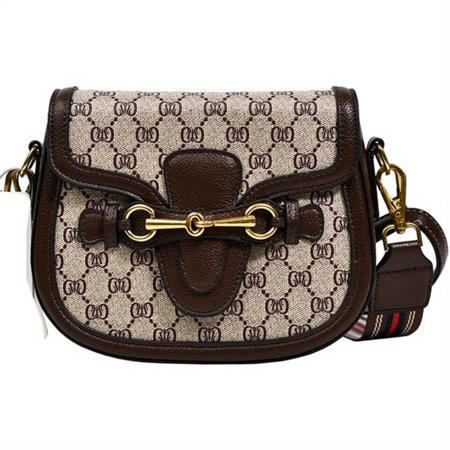 Elegant Women s Small Artificial Leather Crossbody Bag with Golden Buckle and Fashionable Design | Walmart (US)