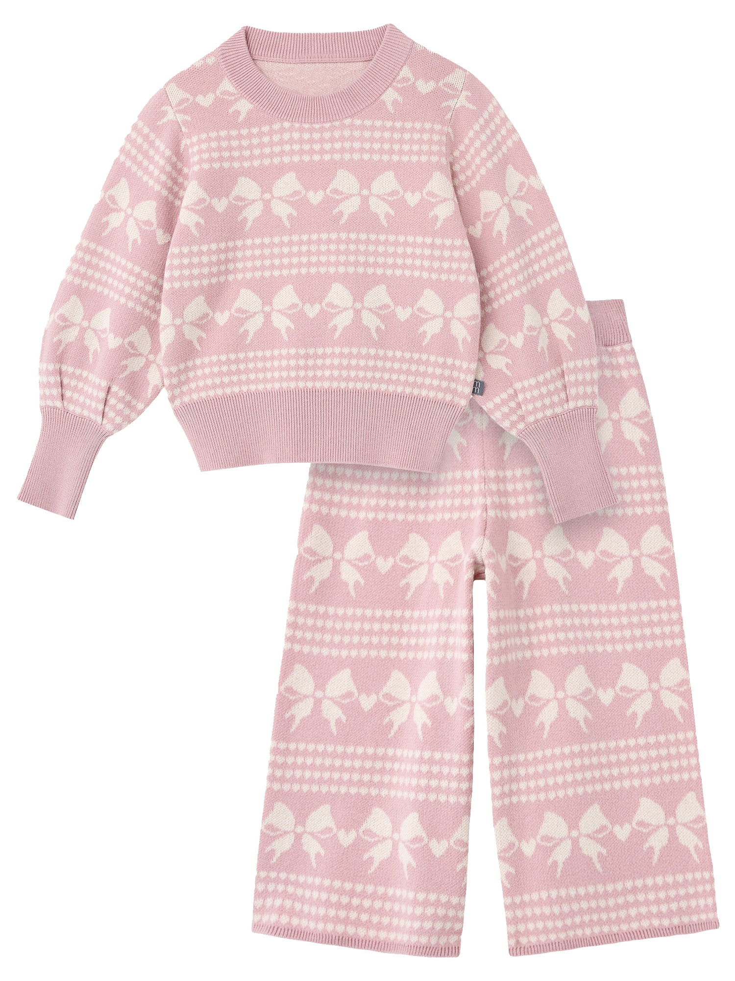 Modern Moments by Gerber Toddler Girl Jacquard Sweater and Wide Leg Pant Set, 2-Piece, Sizes 12 M... | Walmart (US)