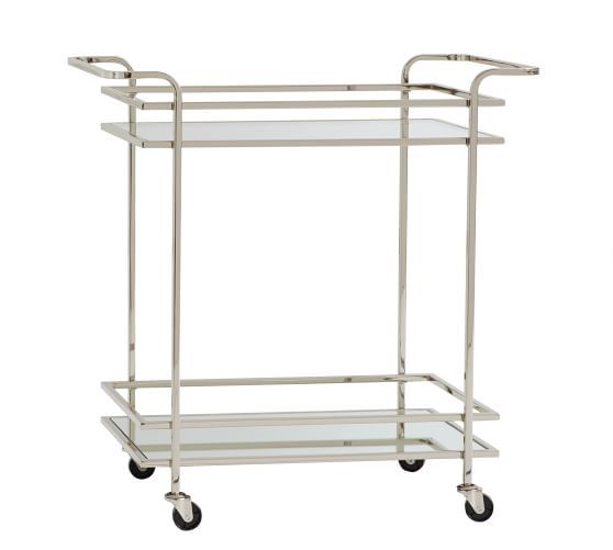 Skylar 29" Metal Bar Cart | Pottery Barn (US)