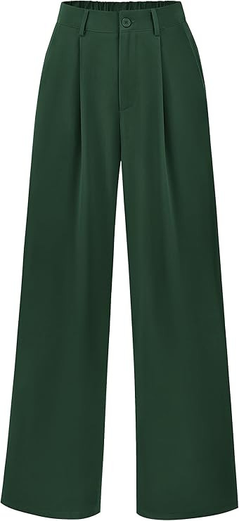 PRETTYGARDEN Women's Wide Leg Suit Pants Loose Fit High Elastic Waisted Business Casual Long Trou... | Amazon (US)