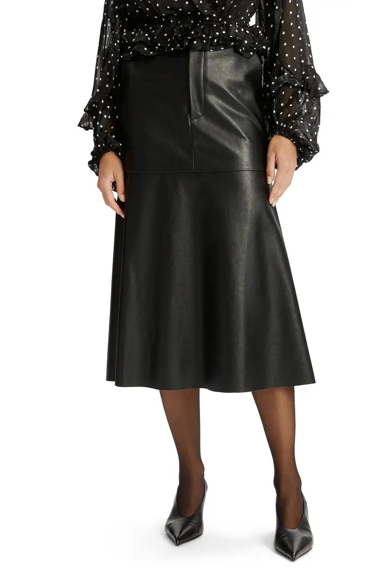 Kindra Faux Leather Midi Skirt (Women) | Nordstrom | Nordstrom