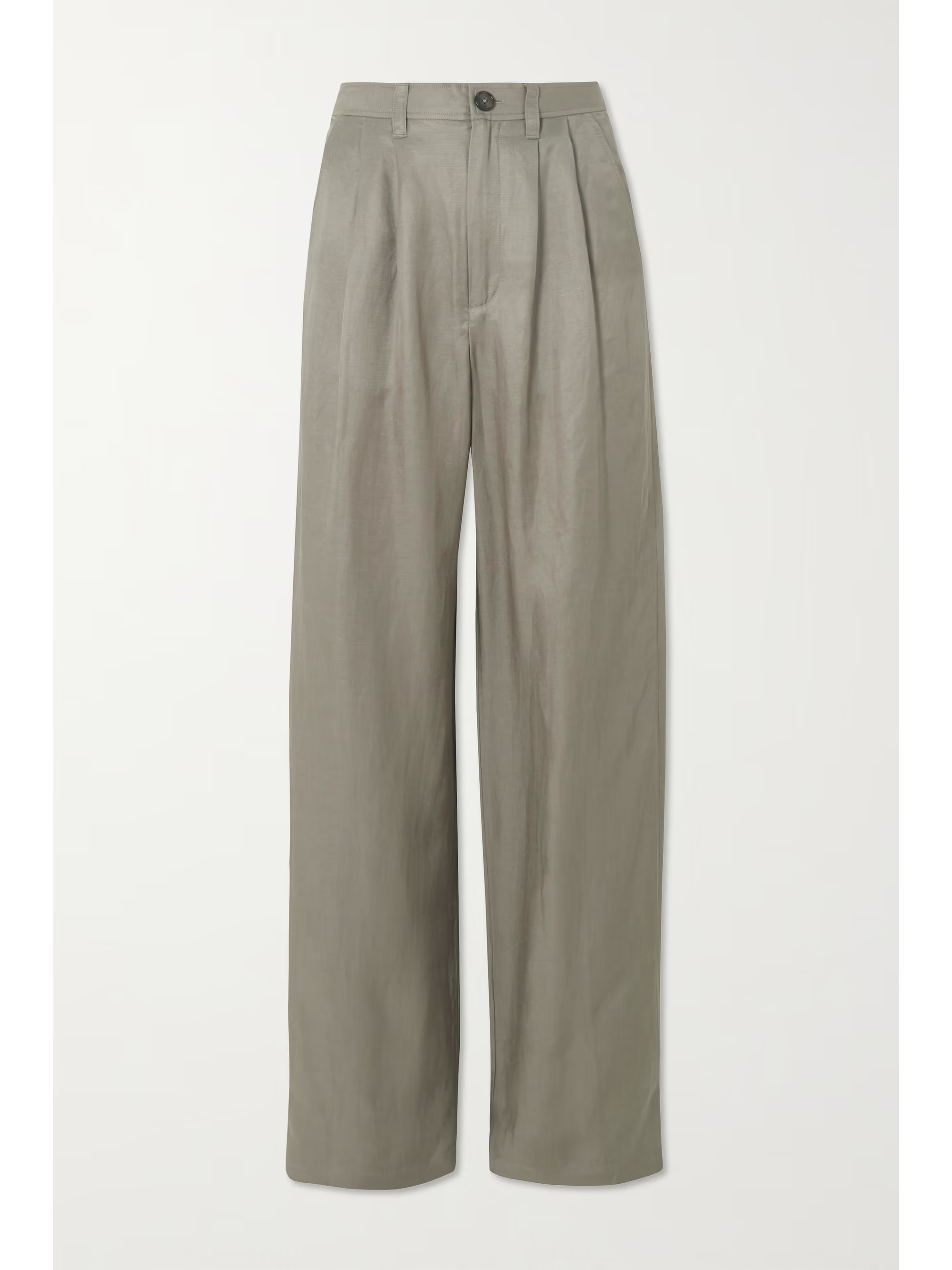 Green Carrie pleated woven wide-leg pants | ANINE BING | NET-A-PORTER | NET-A-PORTER (US)