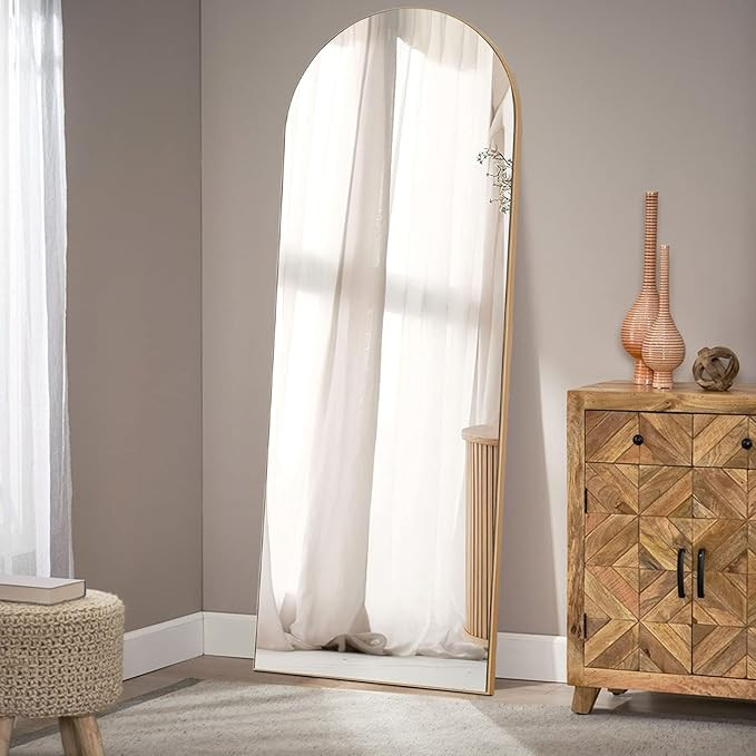 MAYEERTY Arched Full Length Mirror Full Body Mirror Floor Mirror Large Bedroom Mirror 65"x22" Sta... | Amazon (US)