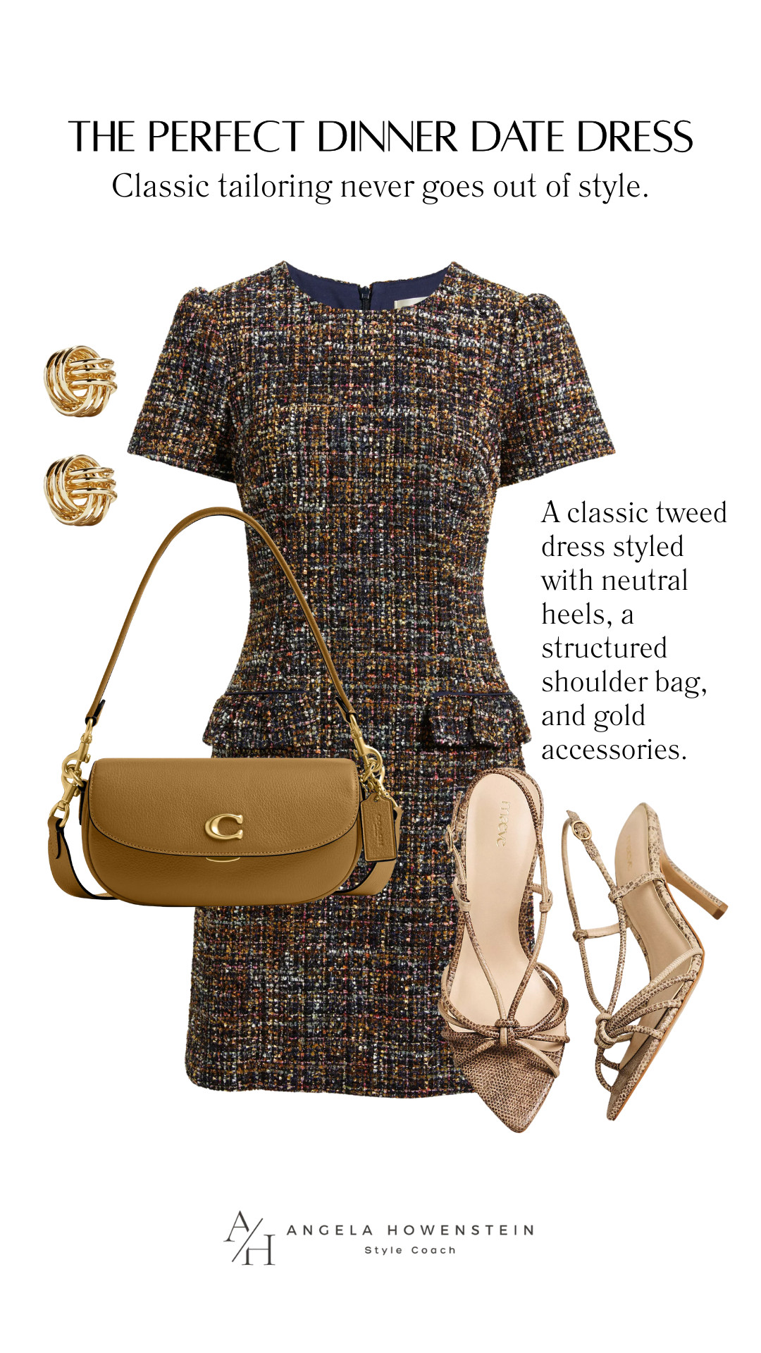 A beautifully tailored tweed dress is one of those forever pieces you'll reach for year after year. Paired with neutral heels, a classic shoulder bag, and gold accessories, it's an effortlessly polished look for dinners, work events, vacations, and special occasions.

👩‍💻 LTK PRO TIPS
❤️ Heart = Support my posts ;-)
🔖 Save = Get sale &restock alerts for the things you love!
📋 Lists = Keep favorites organized (List ideas: Christmas, Birthdays, and Vacations!)
📲 Share = Send lists and products to a friend (or your daughters like me).
💬 Comment = Ask me anything, and I'll answer. ;-) 

 #LTKootd #LTKOver40 #LTKSaleAlert